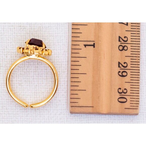 Adjustable 1970 Czechoslovakian Adjustable Rhinestone Ring - Picture 5 of 5